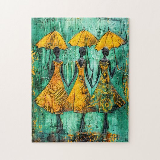 Puzzle Femmes africaines avec parapluies (Vertical)