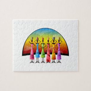 Puzzle Femmes africaines en robe colorée