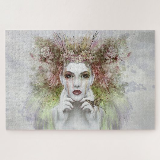 Puzzle Femmes d'aquarelle avec le papillon (Horizontal)
