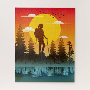 Puzzle Femmes de la nature randonnée coucher de soleil