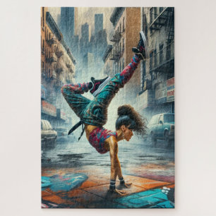 Puzzle Femmes en action de Breakdancer Silhouette de New
