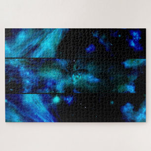 Puzzle Fenêtre Dans L'Espace, Étoiles De Nébuleuse Bleue