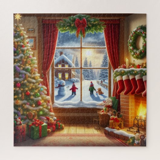 Puzzle Fenêtre de Noël cosy (Vertical)