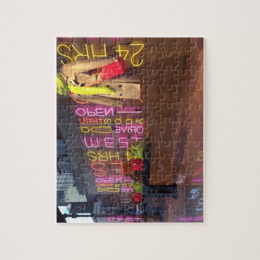 Puzzle Fenêtre du grand magasin Neon Lights New York NYC (Vertical)