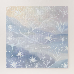Puzzle Fenêtre givré Belle scène hivernale enneigée