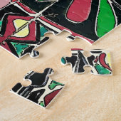 Puzzle Fenêtre Palm Tree, Chat noir (Côté)