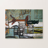 Puzzle Fenêtre verte, Chat noir (Horizontal)