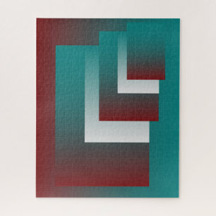 Puzzle Fenêtres en blanc bordeaux turquoise