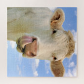 Puzzle Ferme Charolais Charolais Vache Licking Nse (Horizontal)