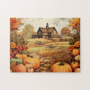 Puzzle Ferme citrouille automne récolte Thanksgiving