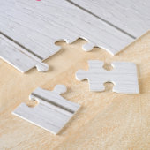 Puzzle Ferme de Noël de Camion Rouge en bois rustique (Côté)