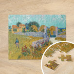 Puzzle Ferme en Provence | Vincent Van Gogh<br><div class="desc">Ferme en Provence (1888) de l'artiste post-impressionniste néerlandais Vincent Van Gogh. L'oeuvre d'origine est une huile sur toile peignant le paysage en jaune doré et bleu aqua. Utilisez les outils de conception pour ajouter du texte personnalisé ou personnaliser l'image.</div>