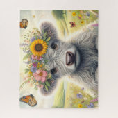 Puzzle Ferme florale Vache des Highlands (Vertical)