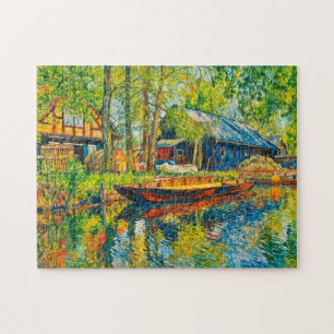 Puzzle Ferme impressionniste de la Spreewald avec bateau 