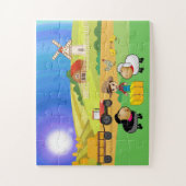 Puzzle Ferme mignonne, moutons et poussins (Vertical)
