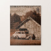 Puzzle Ferme rustique Grange Voiture Vintage (Vertical)