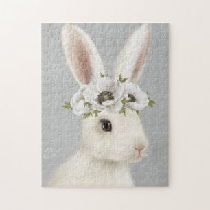 Puzzle ferme vintage moderne lapin blanc