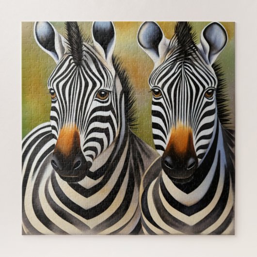 Puzzle Fermer Zebra Pair Bold et Striking Wildlife (Vertical)