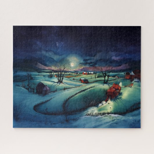 Puzzle Fermes d'hiver Lune (Horizontal)