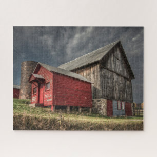 Puzzle Fermes   Grange en bois rouge dans le Michigan