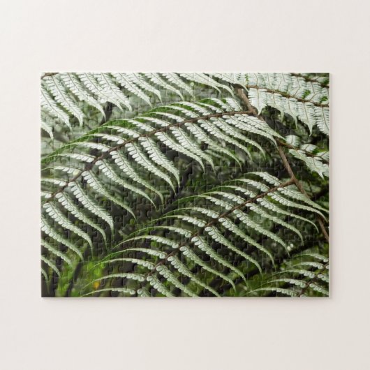 Puzzle Fern Fronds II Dark Green Nature (Horizontal)