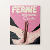 Puzzle Fernie Colombie-Britannique Affiche de ski (Vertical)