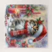 Puzzle Festif et adorable, Cosy Christmas Kitten (Horizontal)