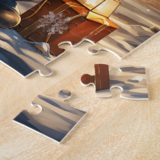 Puzzle Festif mignon hiver Noël Fêtes Snowman Jigs (Côté)