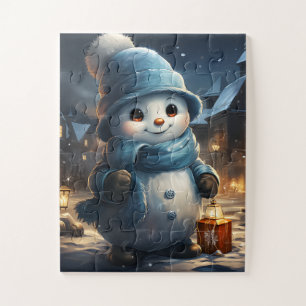 Puzzle Festif mignon hiver Noël Fêtes Snowman Jigs