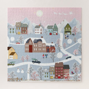 Puzzle Festif Winter Wonderland : Ville nocturne
