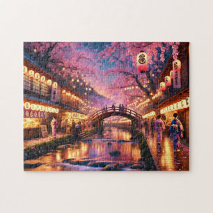 Puzzle Festival des Cerisiers en Fleur Lanterne Rue Japon