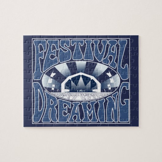 Puzzle Festival Dream Vintage Retro Marine-White Graphic (Horizontal)