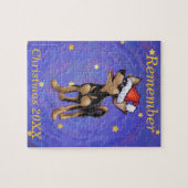 Puzzle Festive de nuit étoilée Chihuhua à Santa Hat (Horizontal)