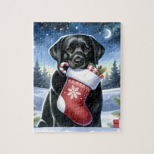 Puzzle Festive Labrador Retriever Chien Noël de Noël (Vertical)