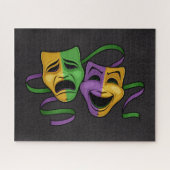 Puzzle Festive Mardi Gras Happy And Sad Theater Masks (Horizontal)