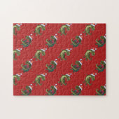 Puzzle Festive TRex Têtes et Tails Red Motif Noël (Horizontal)