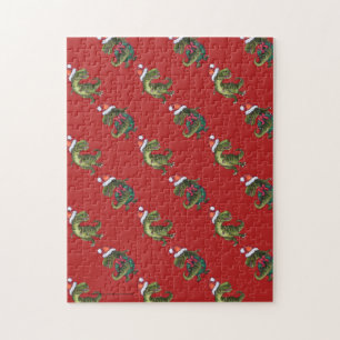 Puzzle Festive TRex Têtes et Tails Red Motif Noël