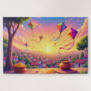 Puzzle Fête animée avec des cerfs-volants