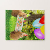 Puzzle Fête d'anniversaire de chien de prairie (Horizontal)