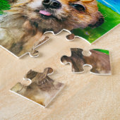 Puzzle Fête de chien dans la piscine (Côté)