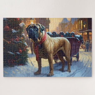 Puzzle Fête de Noël Bullmastiff