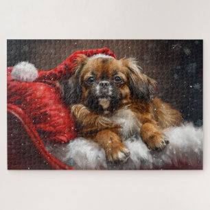 Puzzle Fête de Noël de Chien Espagnol Tibétain