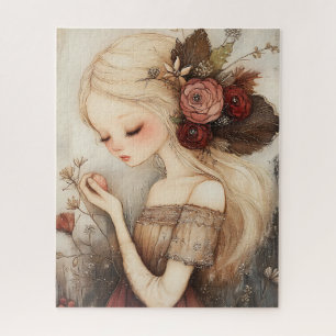 Puzzle Fête de Noël de la fille de Whimsical Floral Art