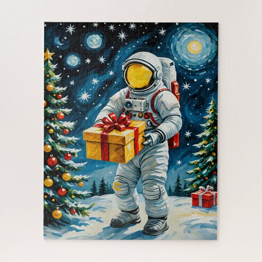 Puzzle Fête de Noël de l'astronaute (Vertical)