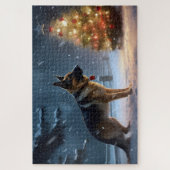 Puzzle Fête de Noël des bergers allemands (Vertical)