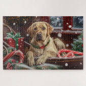 Puzzle Fête de Noël du chien du Labrador (Horizontal)