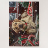 Puzzle Fête de Noël du chien du Labrador (Vertical)