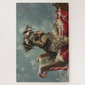 Puzzle Fête de Noël du chien Schnauzer (Vertical)