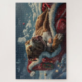 Puzzle Fête de Noël pour chiens Pitbull (Vertical)