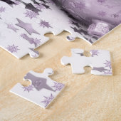 Puzzle Fête de Noël Rose violet ornements Flocon de neige (Côté)